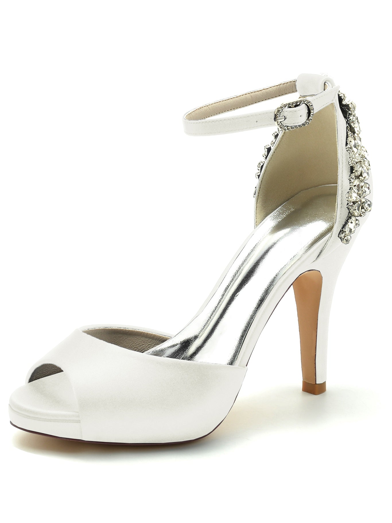 Women's Wedding Shoes Rhinestone Stiletto Heel Open Toe Bridal Shoes - 이미지 9