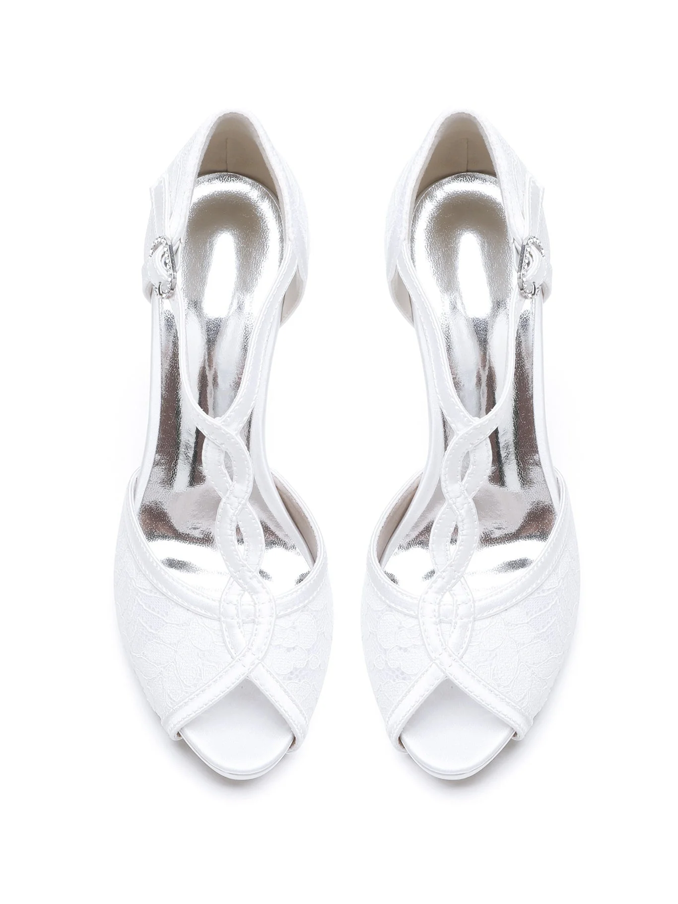 Women's Wedding Shoes Rhinestone High Heel Open Toe Bridesmaid Shoes - Image 4