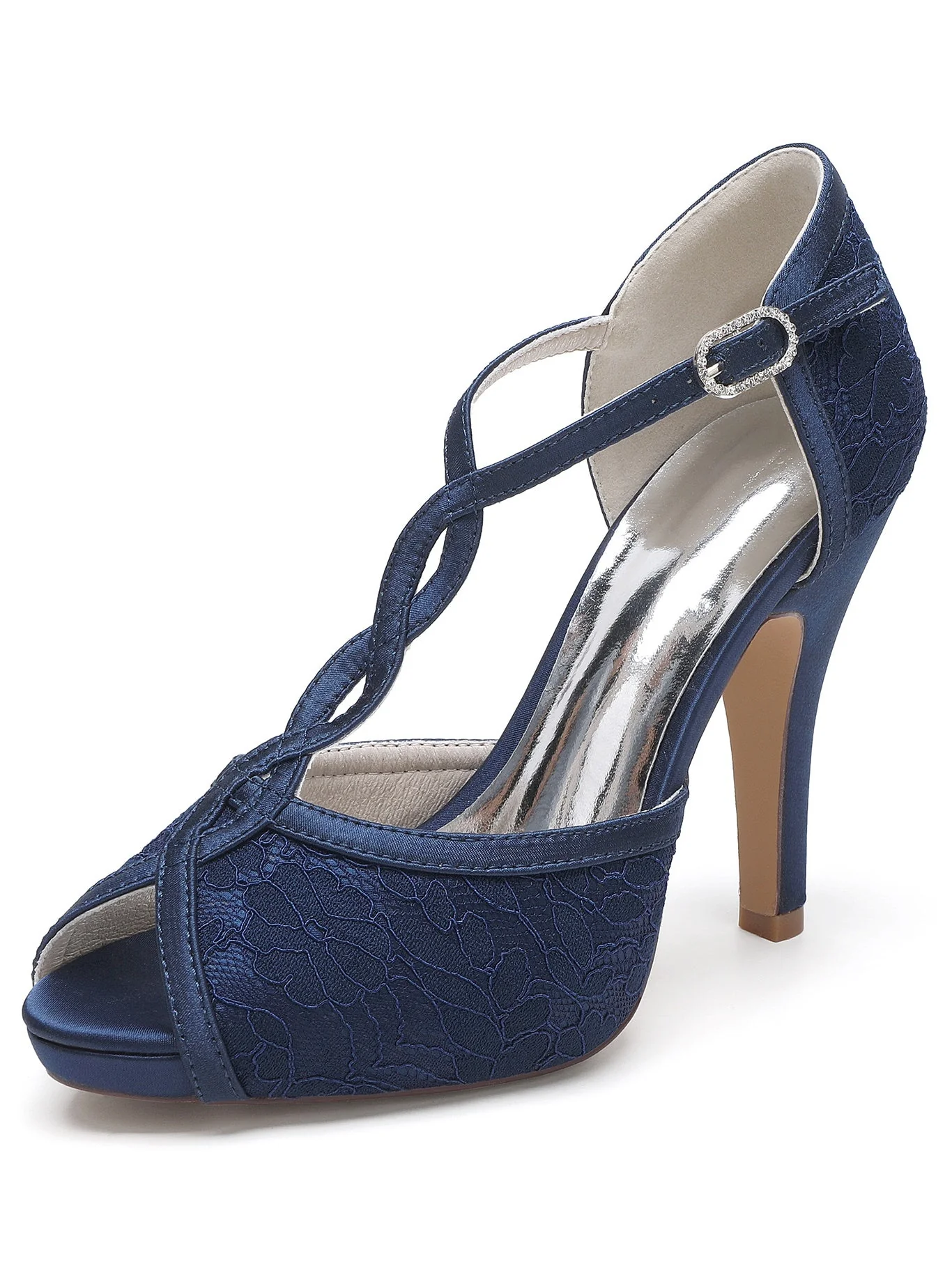 Women's Wedding Shoes Rhinestone High Heel Open Toe Bridesmaid Shoes - Image 5