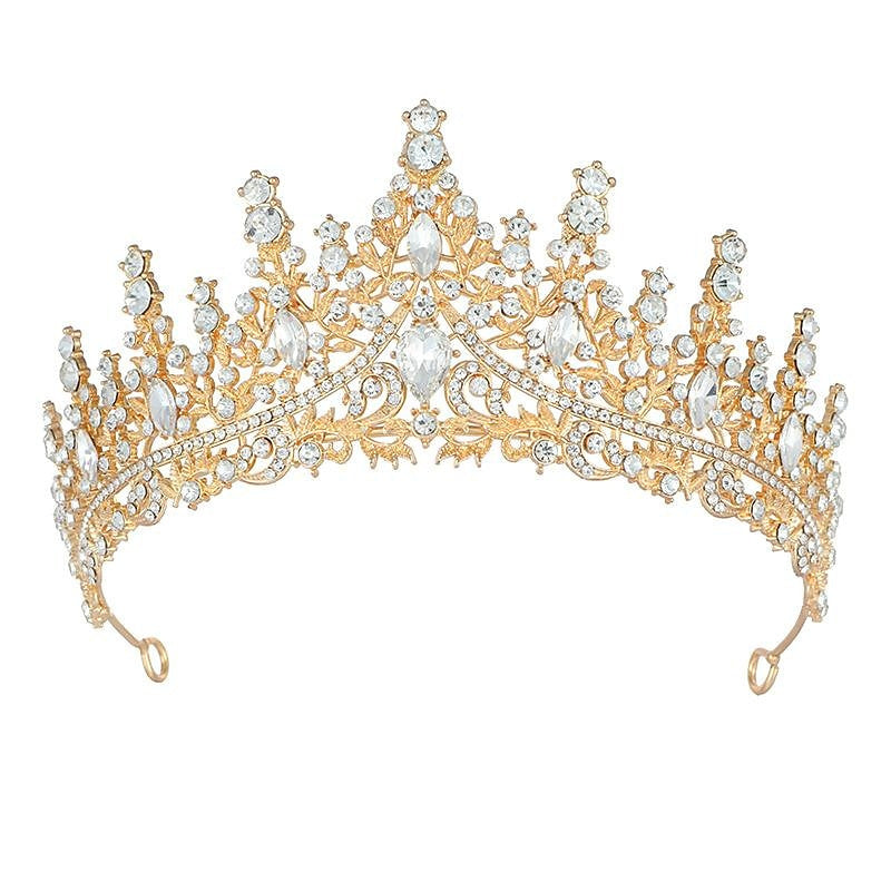 Crown Tiaras Alloy Wedding Party / Evening Retro Sweet Headpieces With Crystal - 画像 (8)