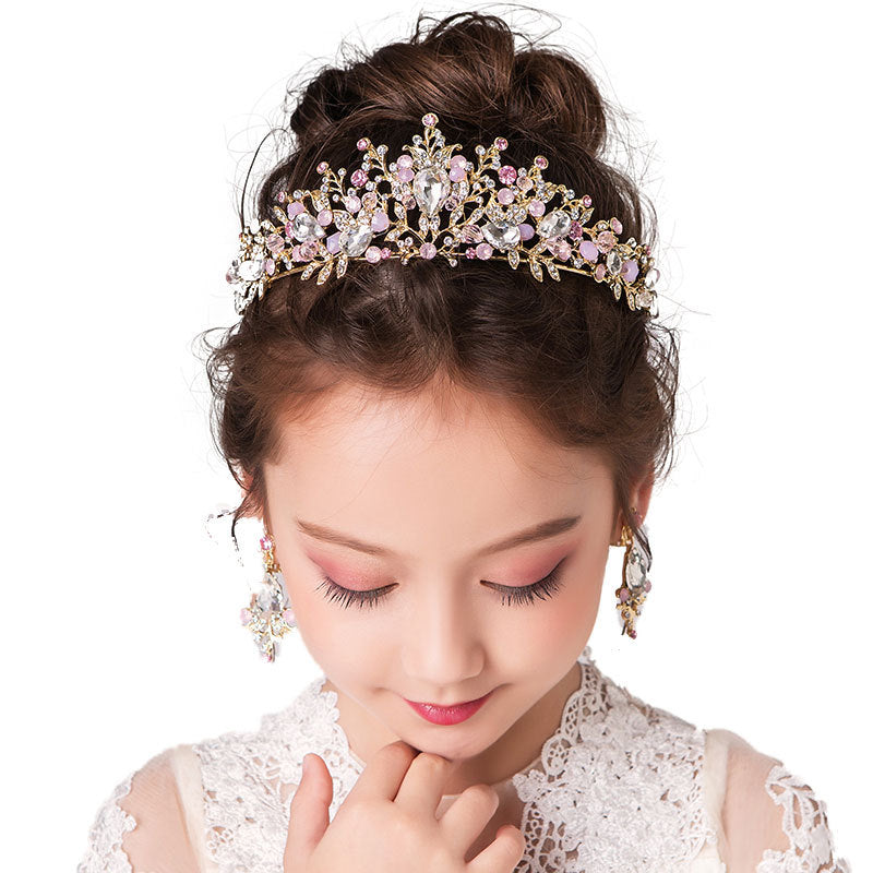 Retro Children's Rhinestone Princess Crown Headpiece Accessories - Image 3
