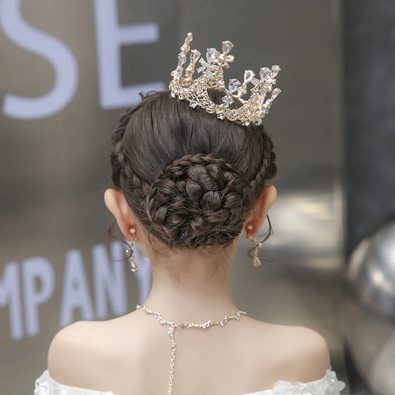 Vintage Mini Rhinestone Princess Crown Headpiece Accessories - 画像 (2)