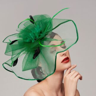Elegant Net Saucer Hat Fascinator Hats Headpiece Flower Bow & Feather