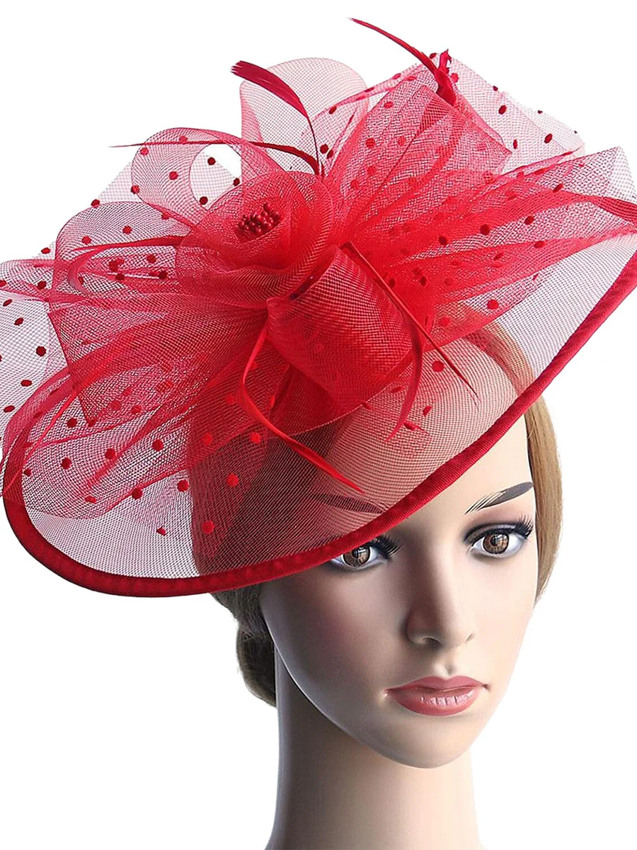 Vintage Organza Fedora Hat Wedding Ladies Day Fascinators/Headpiece with Feather & Bow - Image 4
