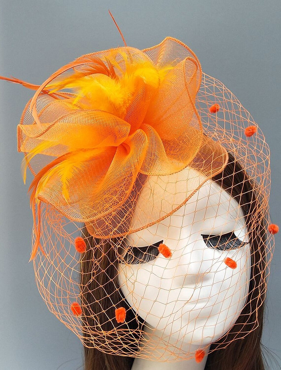 Women's Vintage Kentucky Derby Hat Flower Feather Wedding Headpiece/Headwear - Image 8