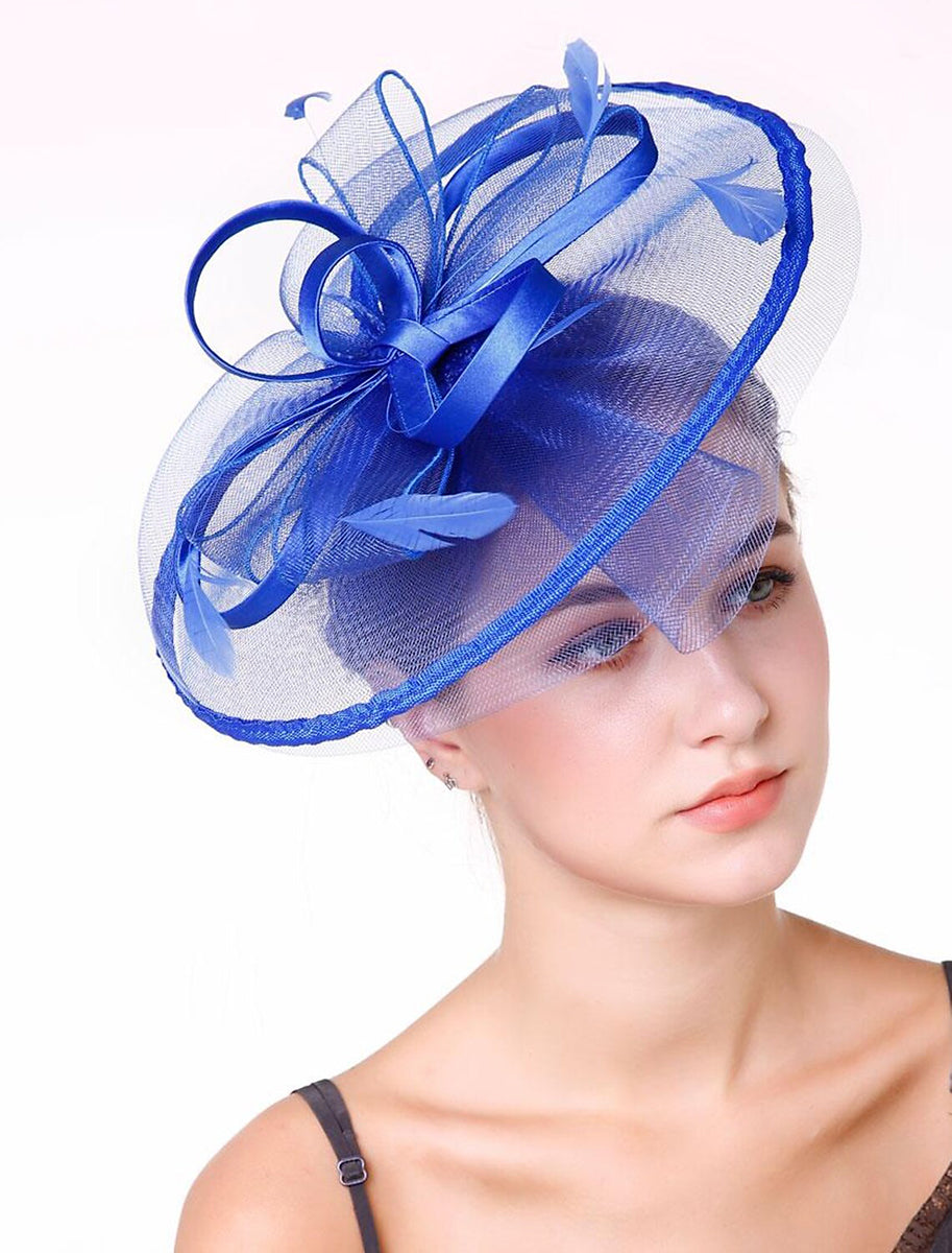 Elegant Organza Ladies Day Horse Race Pure Color Fedora Hat/Fascinator - Image 3