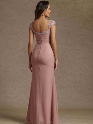 Sheath/Column Square Neck Sleeveless Mother of the Bride Dresses with Appliques