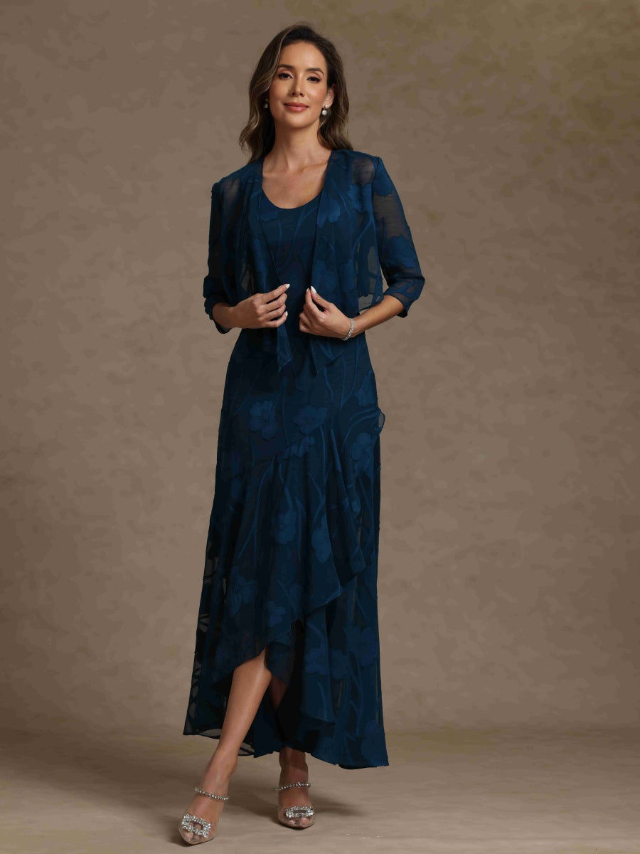 A-Line/Princess Scoop Sleeveless Mother of the Bride Dresses With Lace - Image 4