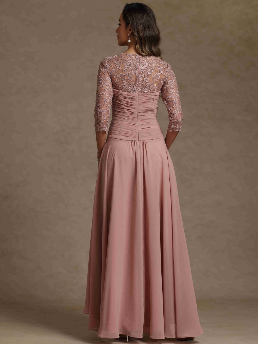 A-Line/Princess Sweetheart Half Sleeves Mother of the Bride Dresses With Lace - 画像 (2)