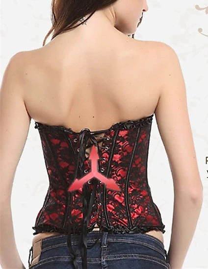 Women‘s Sexy Push Up Lace Overbust Corsets for Wedding Party Birthday - 画像 (13)