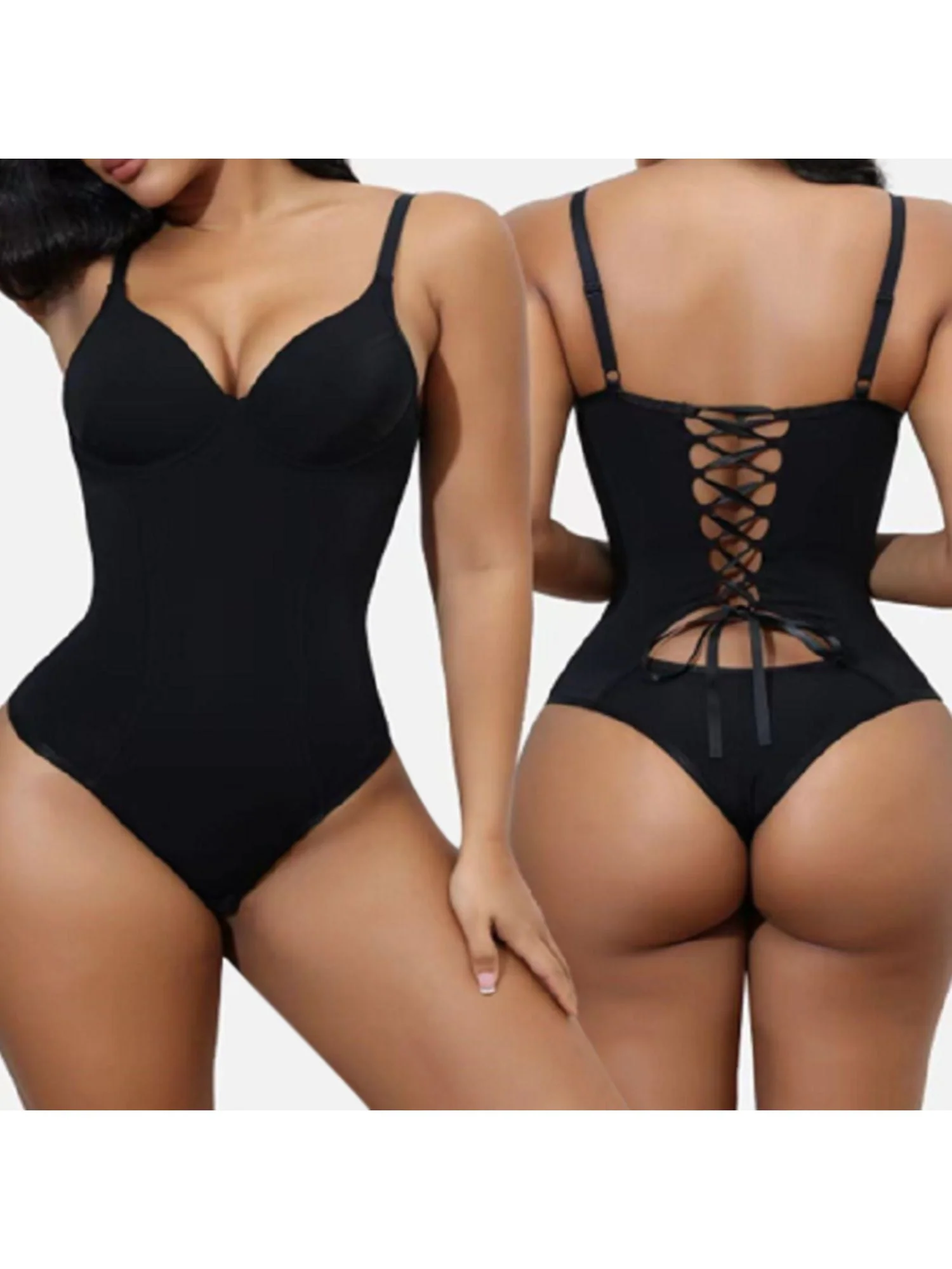 Bodysuit Women's Straps Waist Trainer Elastic Corsets One Piece Shapewear - 画像 (5)