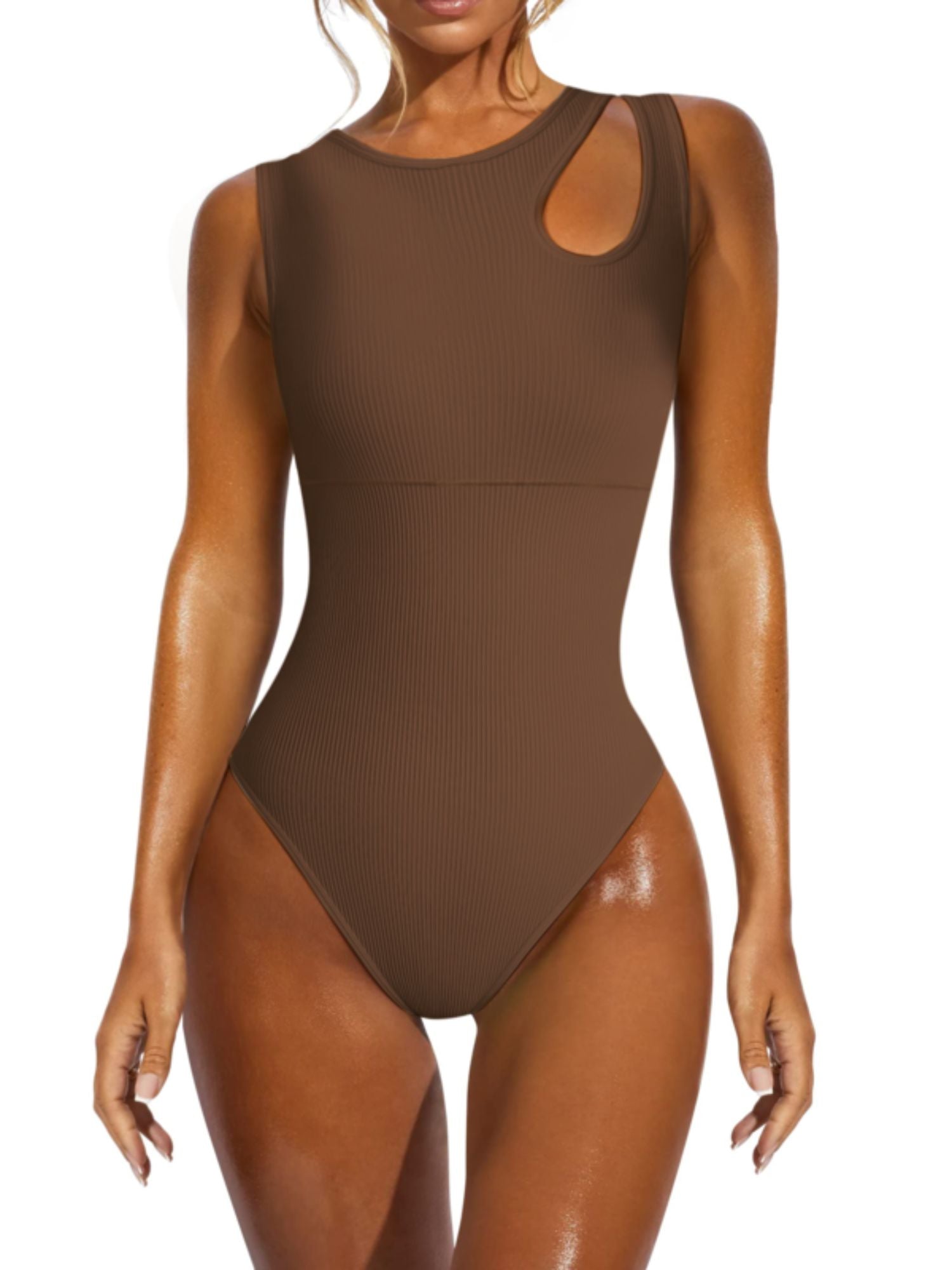 Sexy Asymmetrical Wide Strap Spandex Waist Nipper Shapewear - Image 3