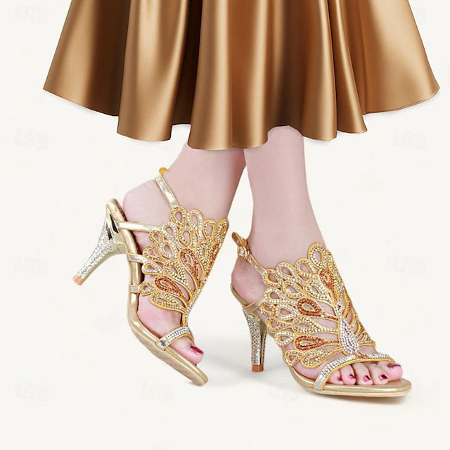 Women's Wedding Shoes Sparkling Sandals Peep Toe Stiletto High Heel Wedding Heels Bridal Shoes - Image 8