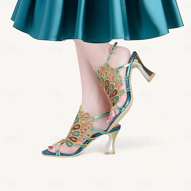 Women's Wedding Shoes Sparkling Sandals Peep Toe Stiletto High Heel Wedding Heels Bridal Shoes - Image 7