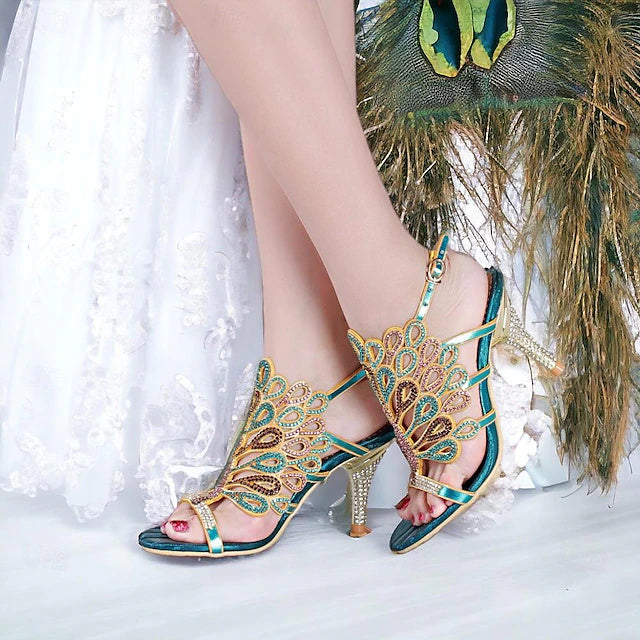 Women's Wedding Shoes Sparkling Sandals Peep Toe Stiletto High Heel Wedding Heels Bridal Shoes - Image 5