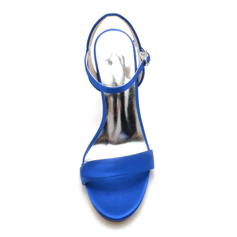 Women's Wedding Shoes Opened Toe High Heel Elegant Simple Buckle Bridal Shoes - Image 4