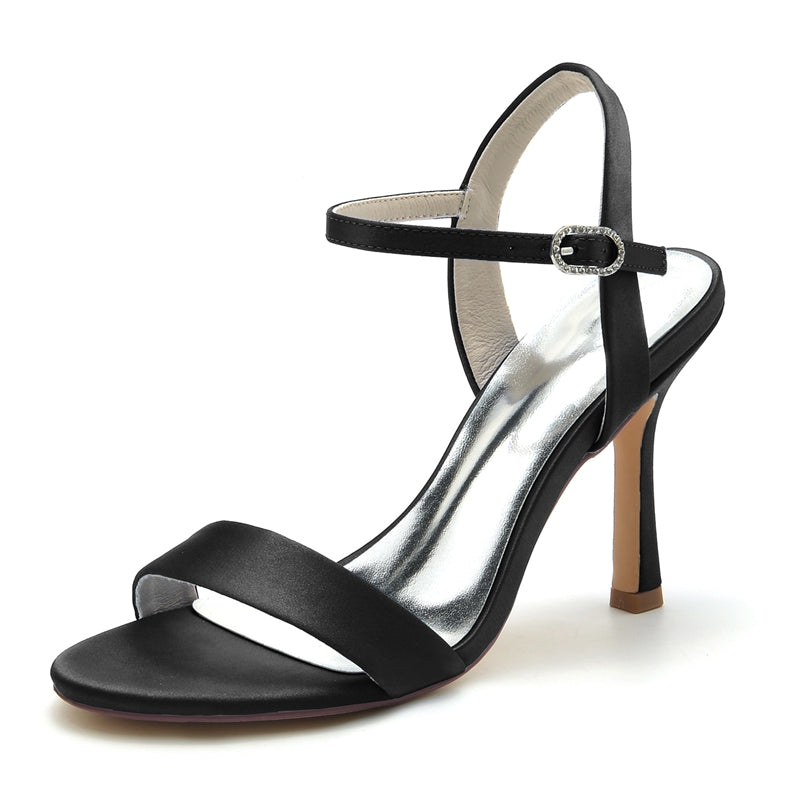 Women's Wedding Shoes Opened Toe High Heel Elegant Simple Buckle Bridal Shoes - Image 12