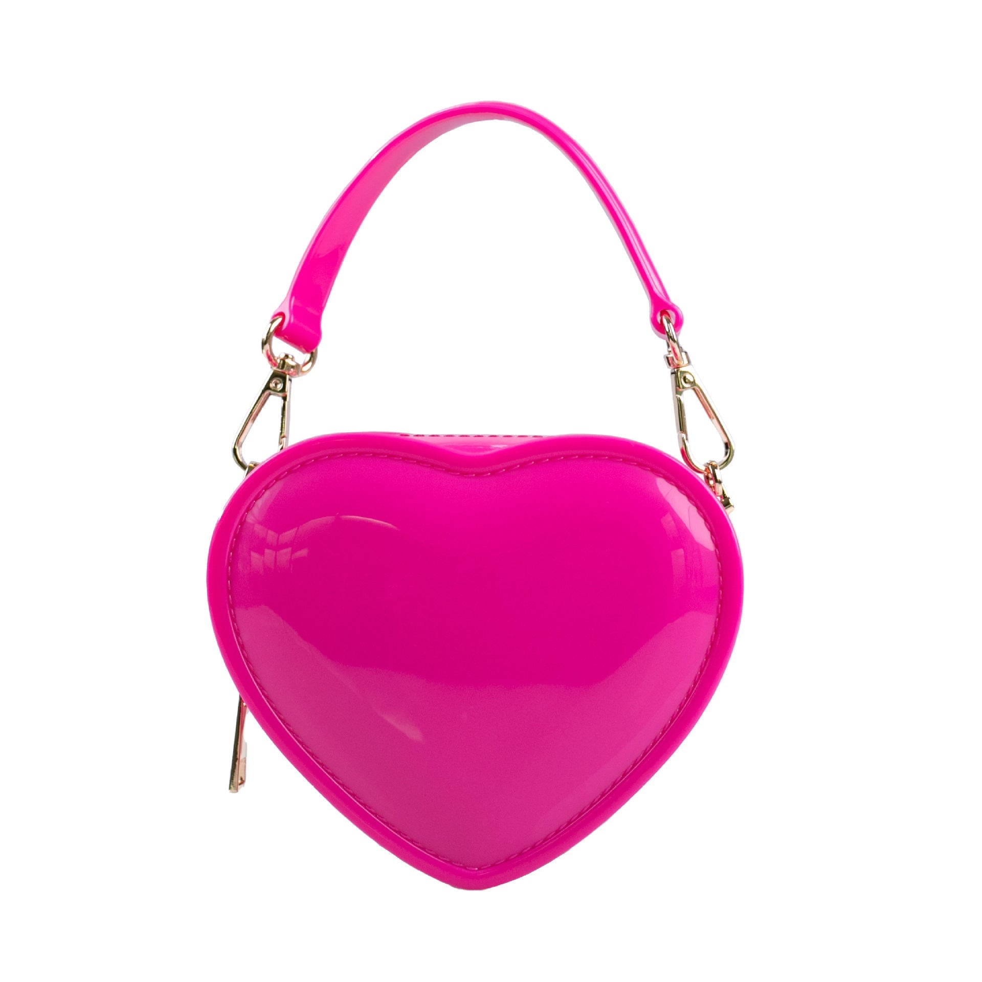 Pink Sweet PVC Heart Jelly Fashionable Evening Clutch Bag - Image 8