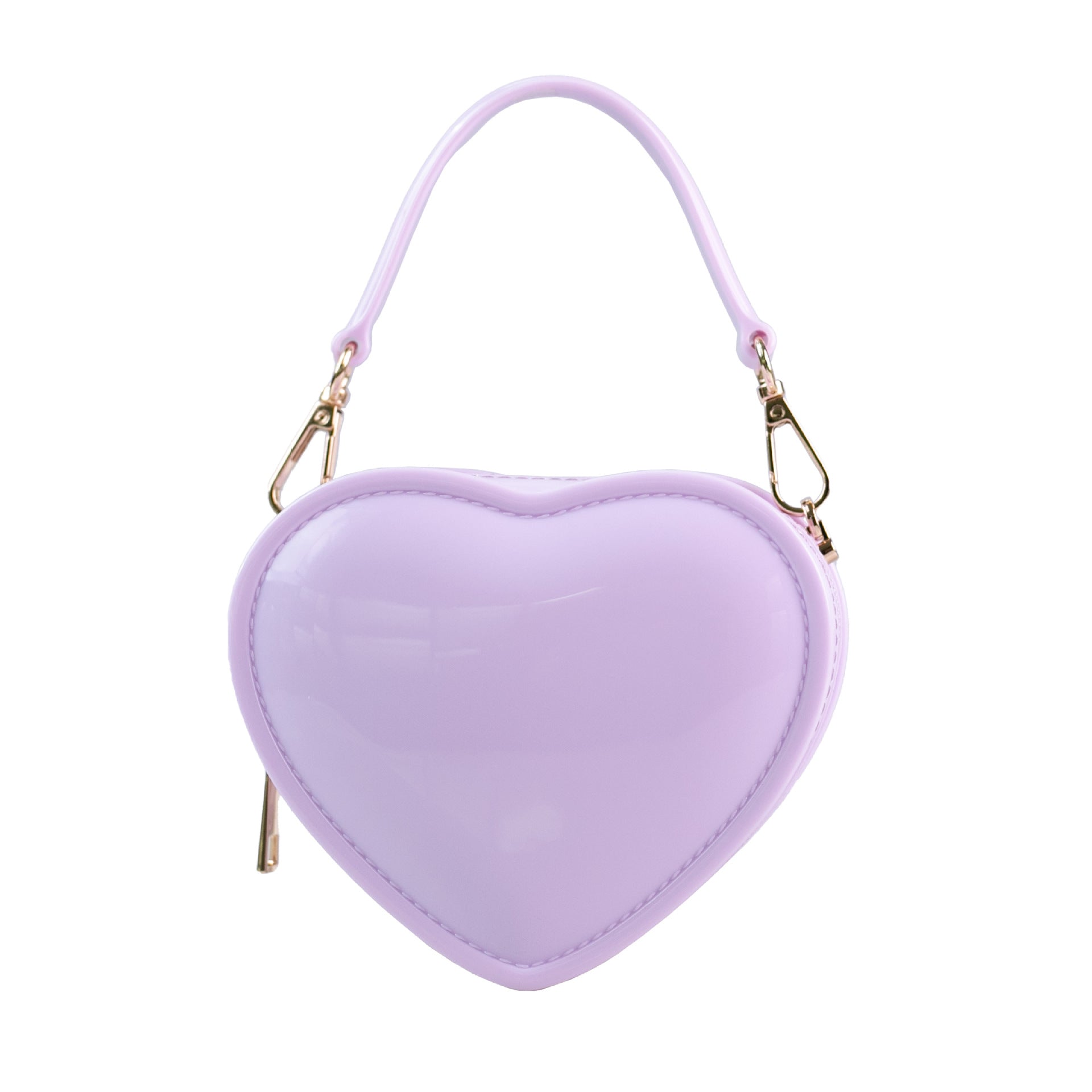Pink Sweet PVC Heart Jelly Fashionable Evening Clutch Bag - Image 9