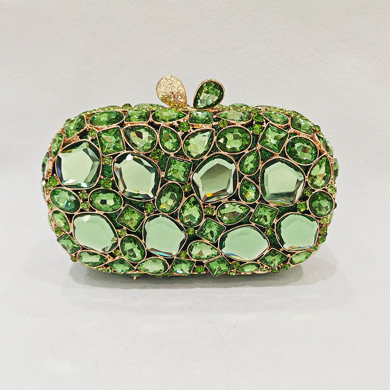 Elegant Retro Irregular Glass Diamond Encrusted Square Evening Wedding Party Clutch Bag - 이미지 13