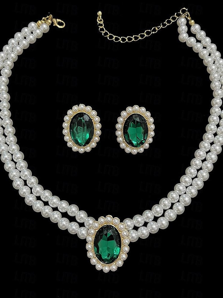 One-piece Suit Acrylic Earrings Necklace For Women's Fall Wedding Pendant Necklace Set - 이미지 4