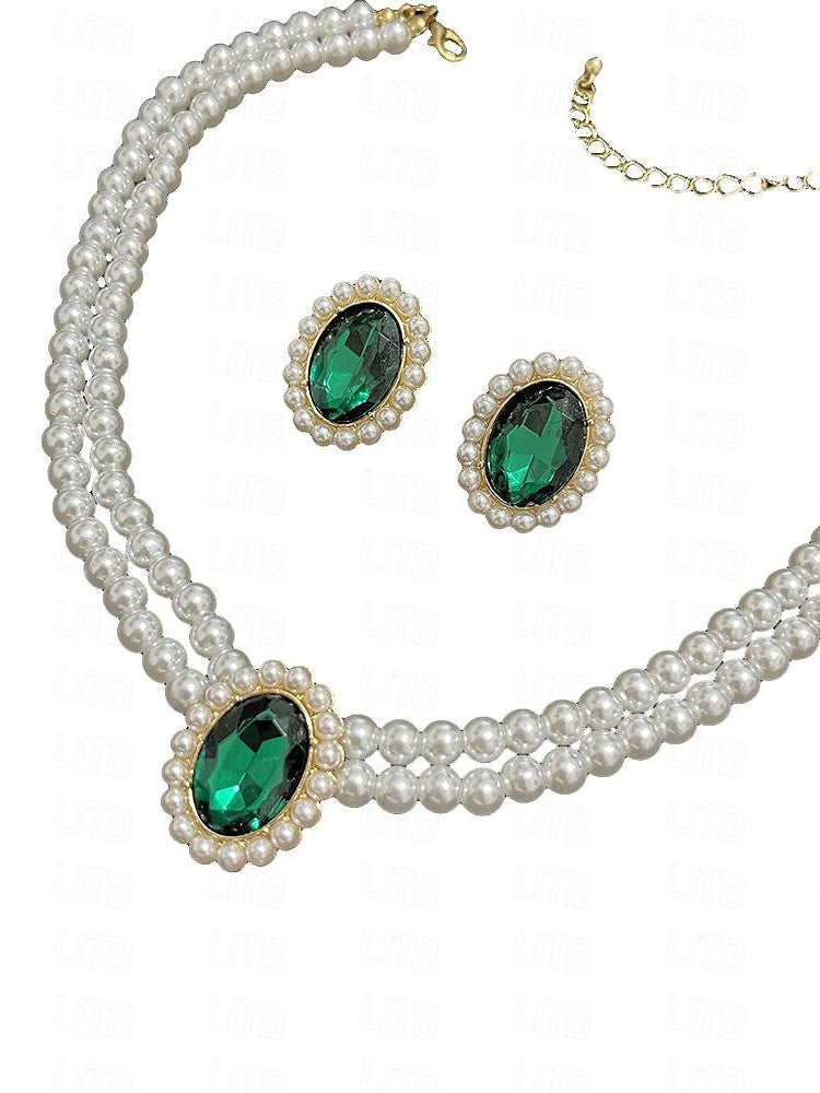 One-piece Suit Acrylic Earrings Necklace For Women's Fall Wedding Pendant Necklace Set - 이미지 2