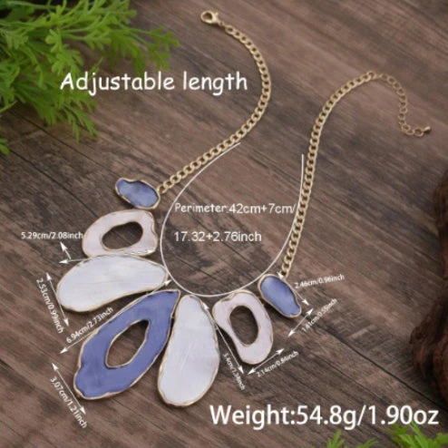 Fashionable Exaggerated Geometric Oval Cutout Alloy Necklace - 이미지 3