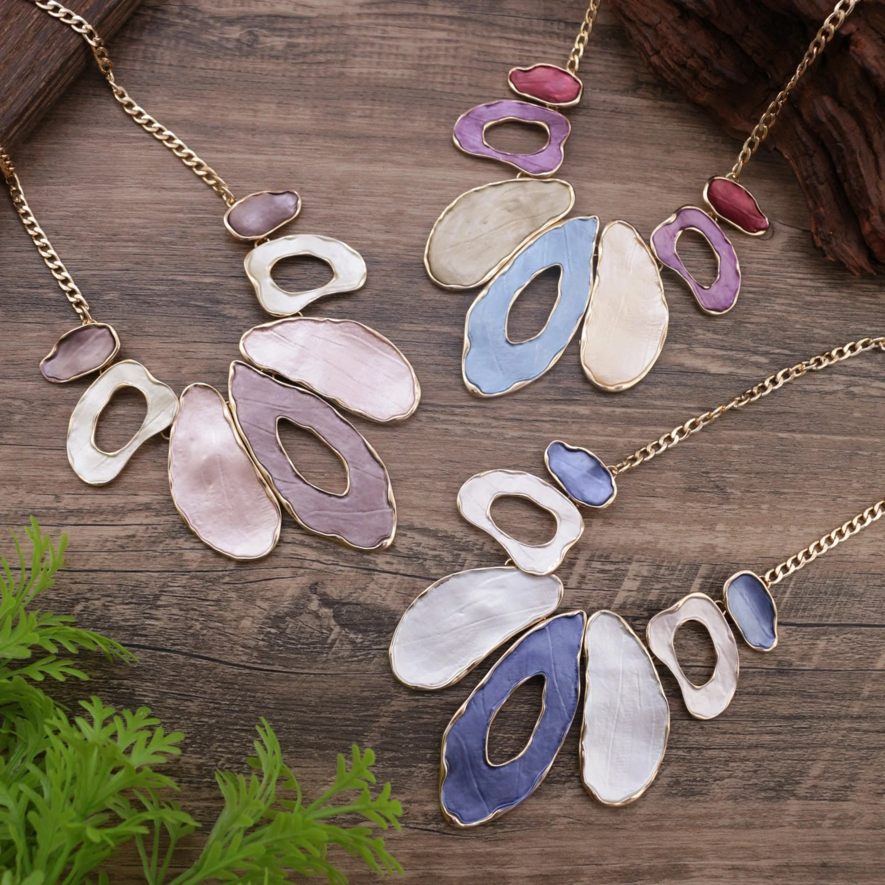 Fashionable Exaggerated Geometric Oval Cutout Alloy Necklace - 이미지 2