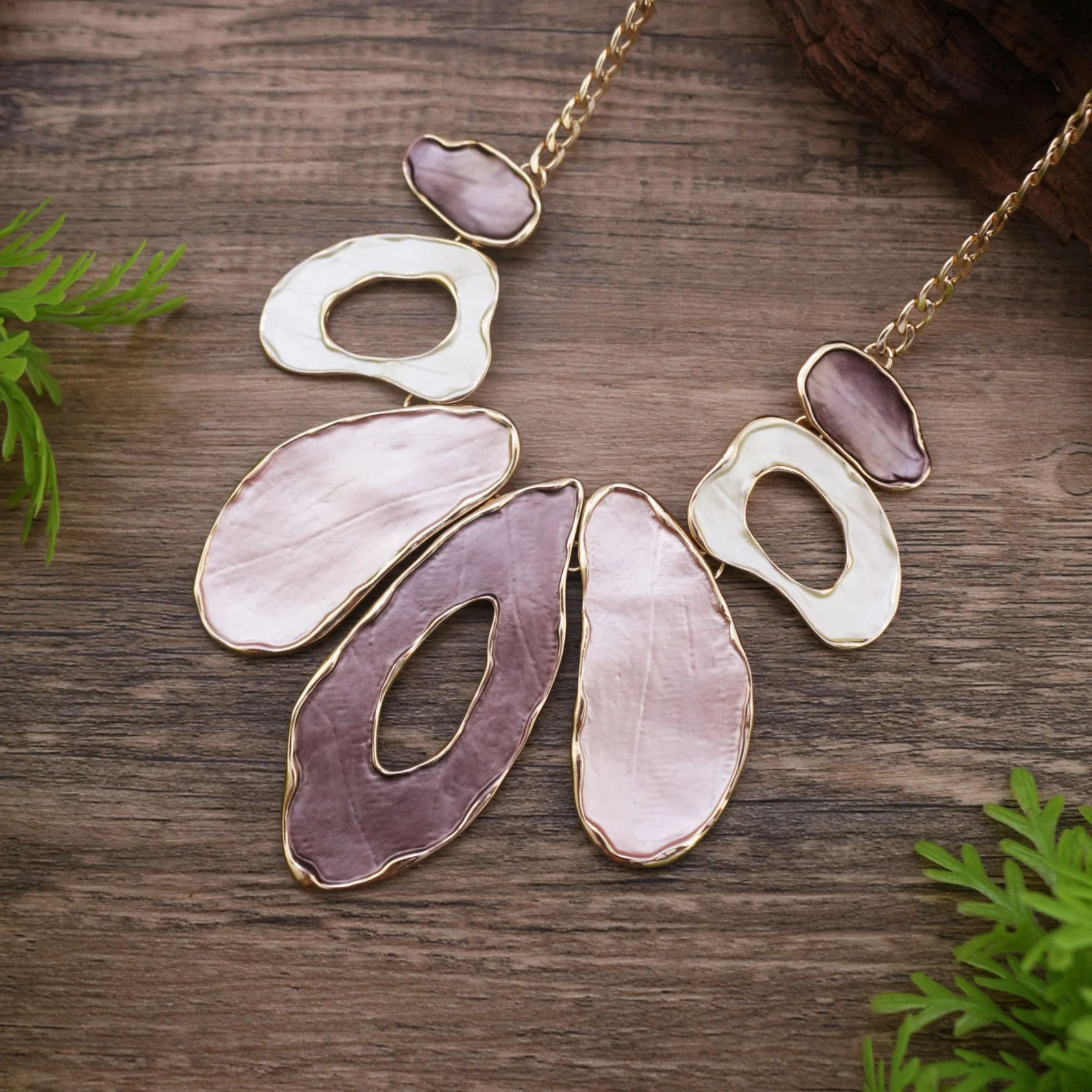 Fashionable Exaggerated Geometric Oval Cutout Alloy Necklace - 이미지 5