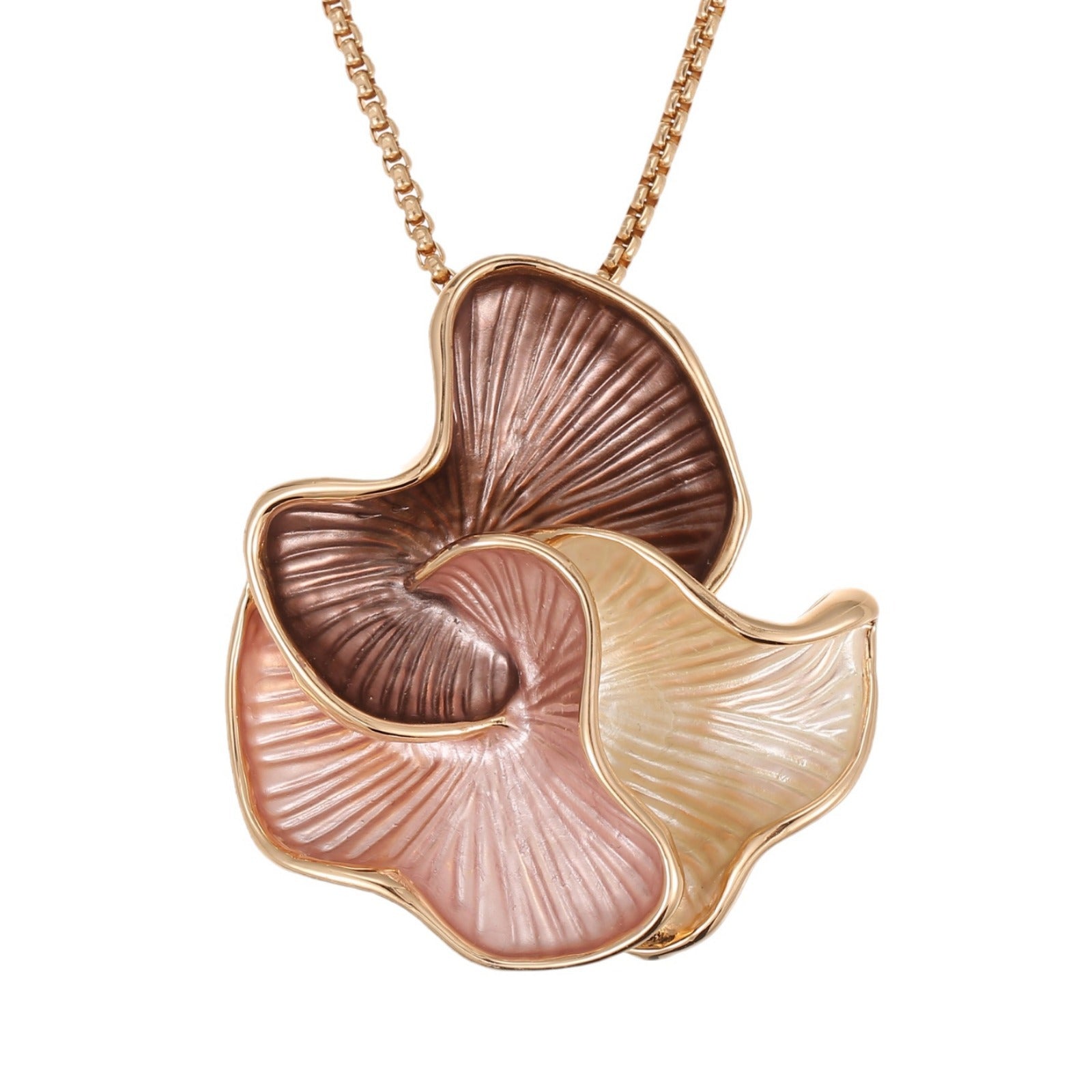 High-End Retro Enamel Irregular Petal Earrings Necklace Ring 3 Pieces Jewelry Set - Image 8