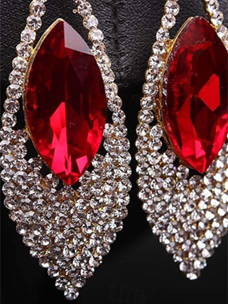 Stud Earrings For Women's Wedding Work Daily Long Drop Hoop Luxury European Sweet Earrings - Image 2