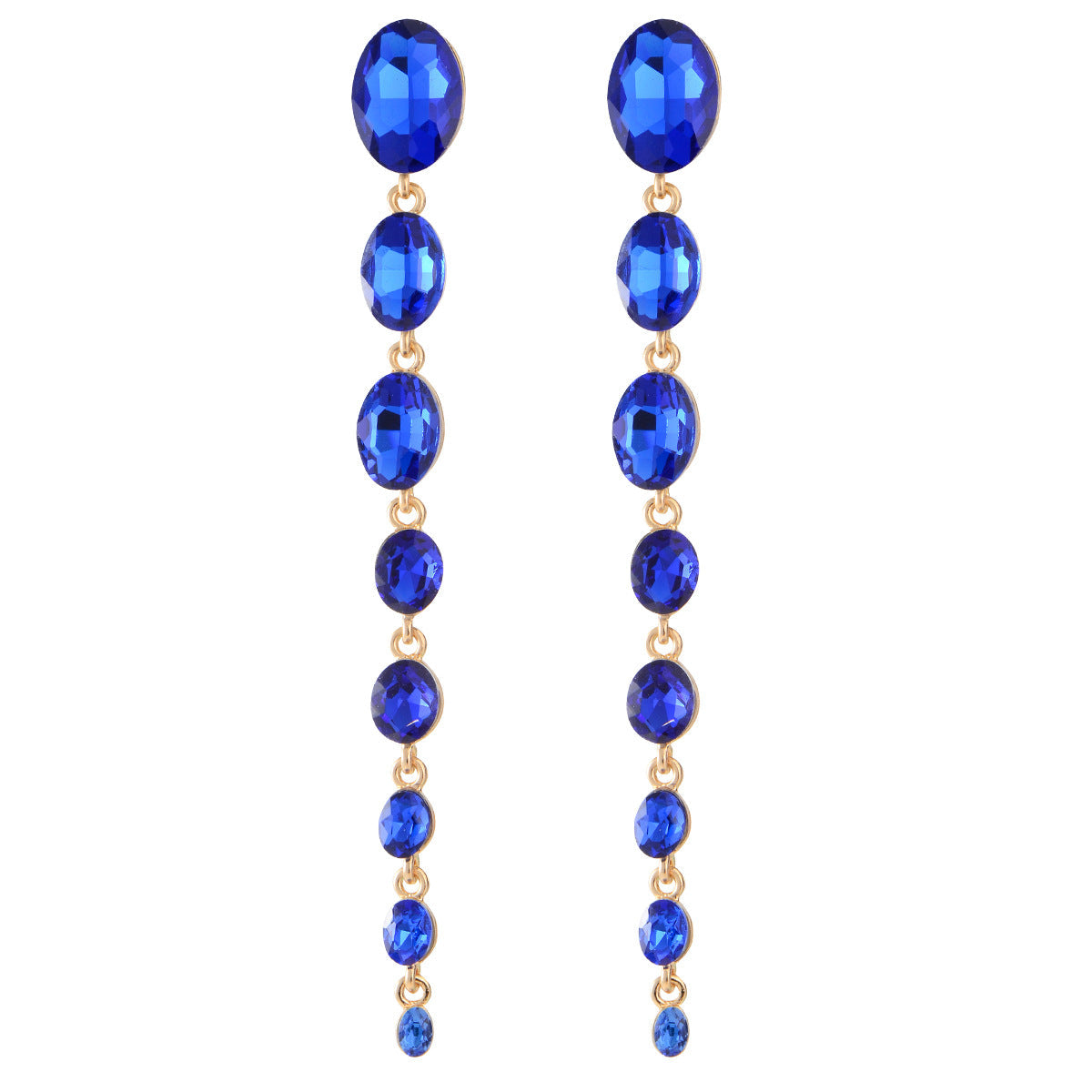 Exaggerated Long Alloy Rhinestone Fashion Earrings - Image 7
