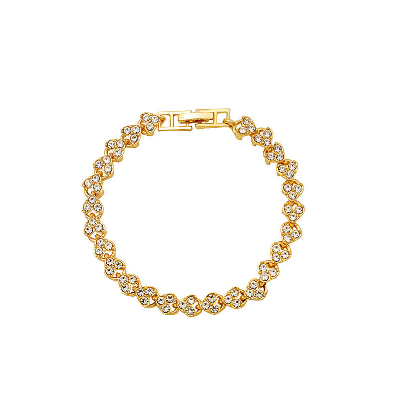 Delicated Rhinestone Heart Minimalist Bracelet - 画像 (7)