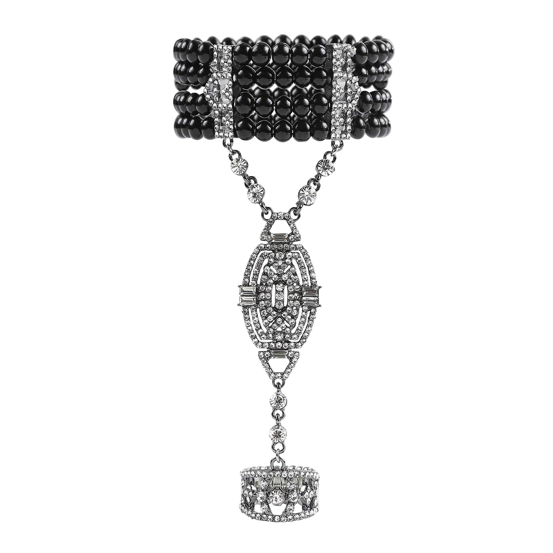 Jewelry Simple Rhinestone Luxury Pearl Ring Bracelet Set - 画像 (3)