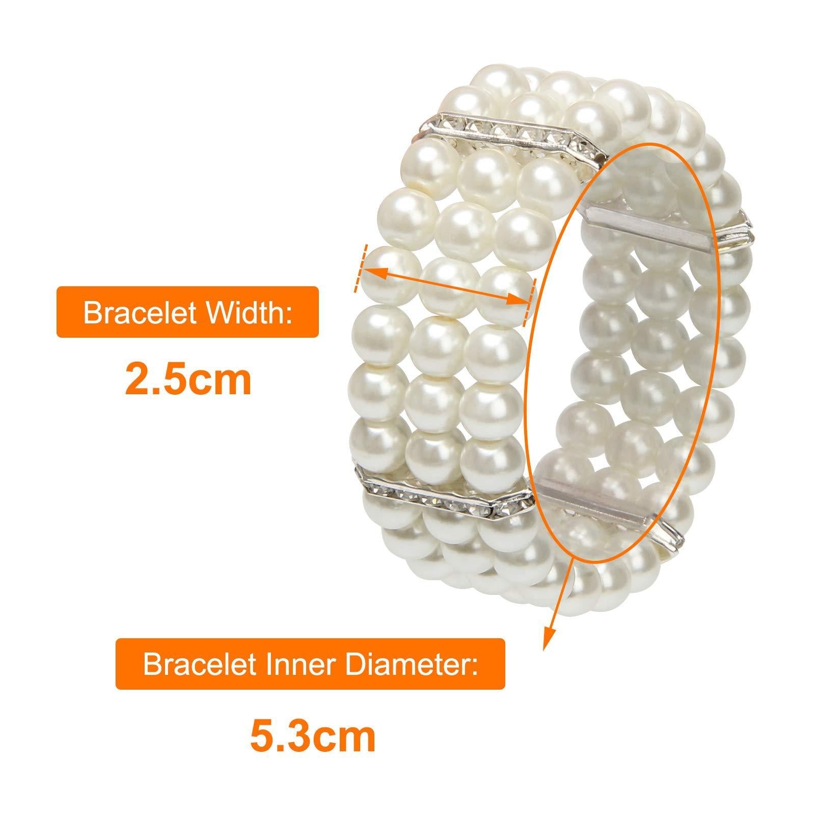 Jewelry Simple Rhinestone Luxury Pearl Ring Bracelet Set - 画像 (5)