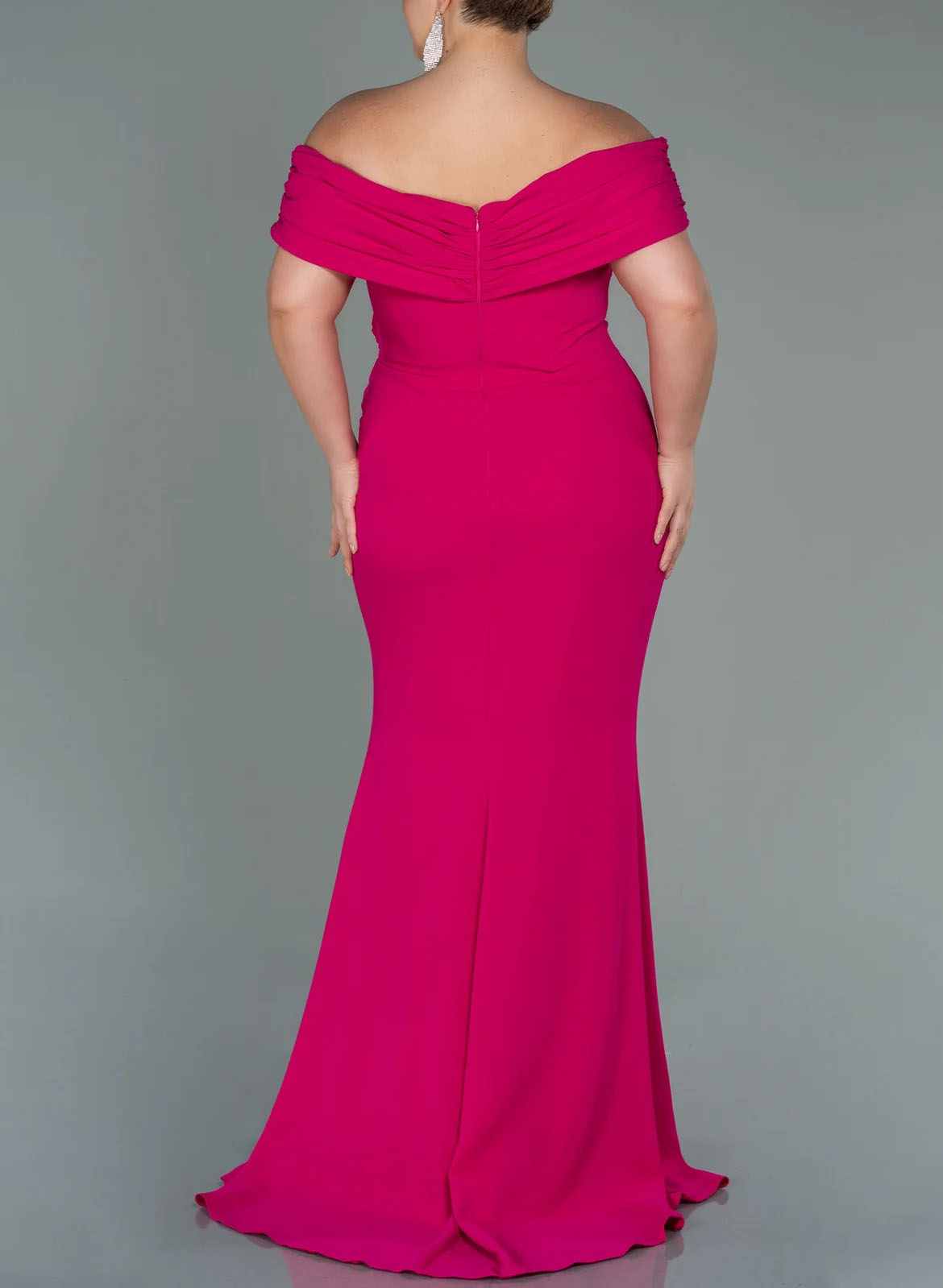 Trumpet/Mermaid Curvy Off-the-Shoulder Mother of the Bride Dresses with Split Side - 이미지 2
