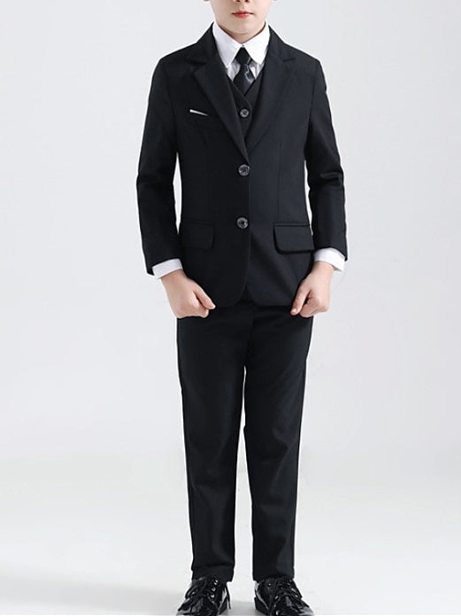 Boys Suit & Blazer Clothing Set 5 Pieces Long Sleeve Boy's Special Occasion Wedding Suit Sets - 이미지 2