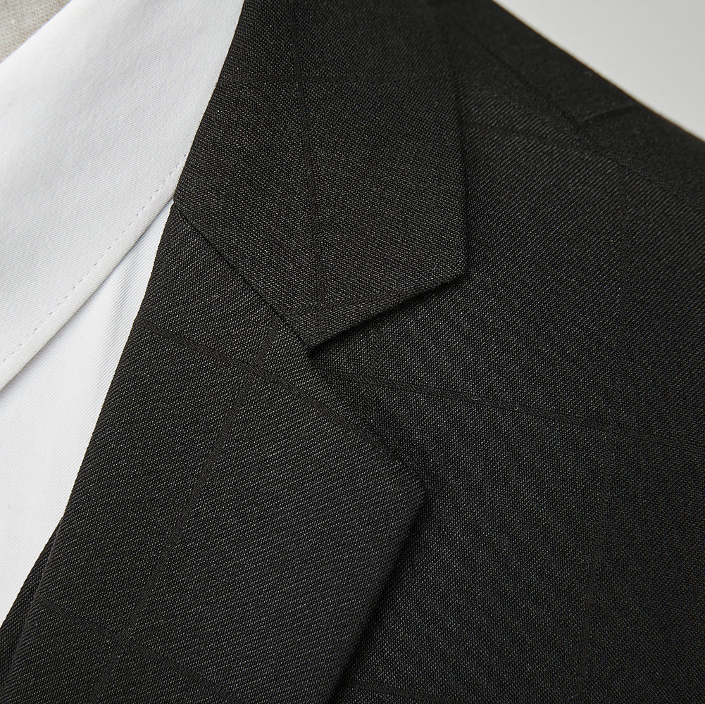 Men's Tailored Fit Single Breasted Two-buttons 3 Pieces Plaid Wedding Suits - 画像 (3)