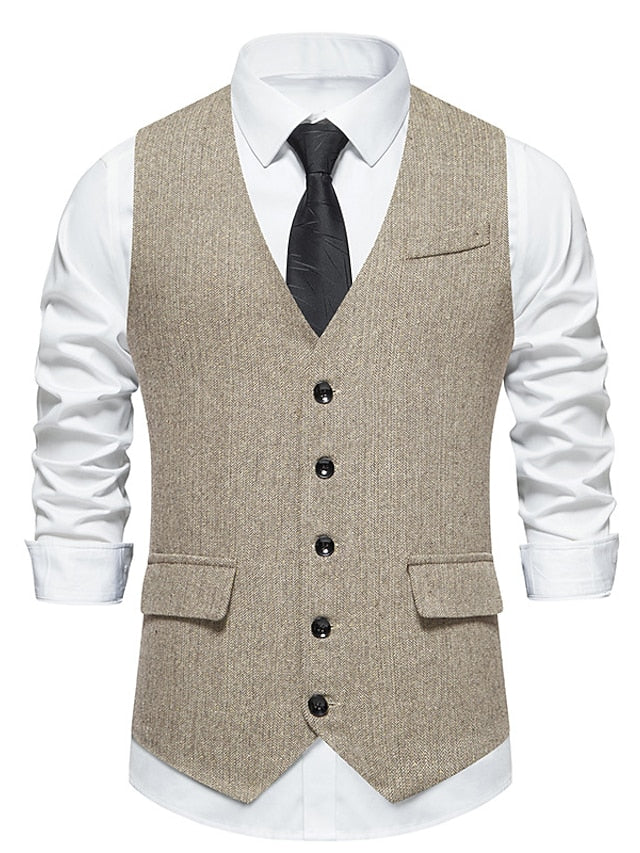 Men's Business Single Breasted More-buttons Vest - Image 2