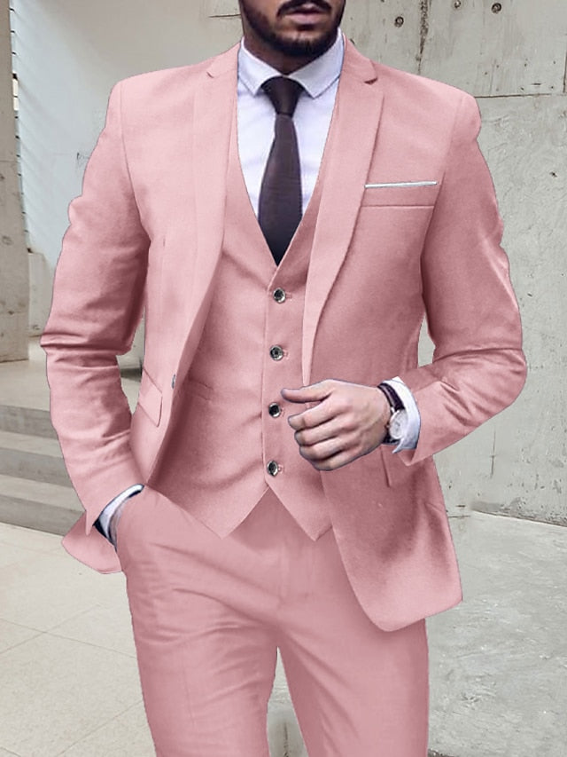 Men's Tailored Fit Single Breasted One-button 3 Pieces Wedding Suits - 이미지 8