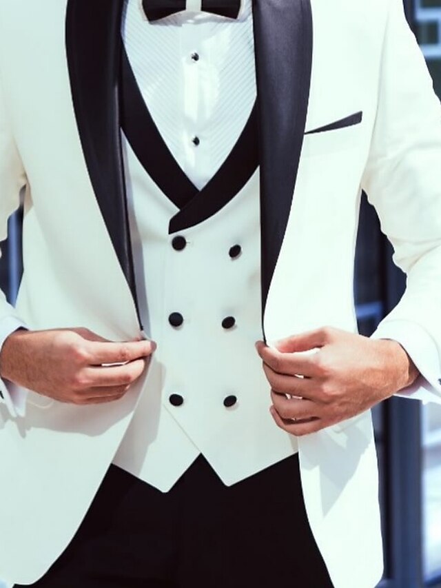 Men's Tailored Fit Single Breasted One-button 3 Pieces Wedding Suits - Image 2