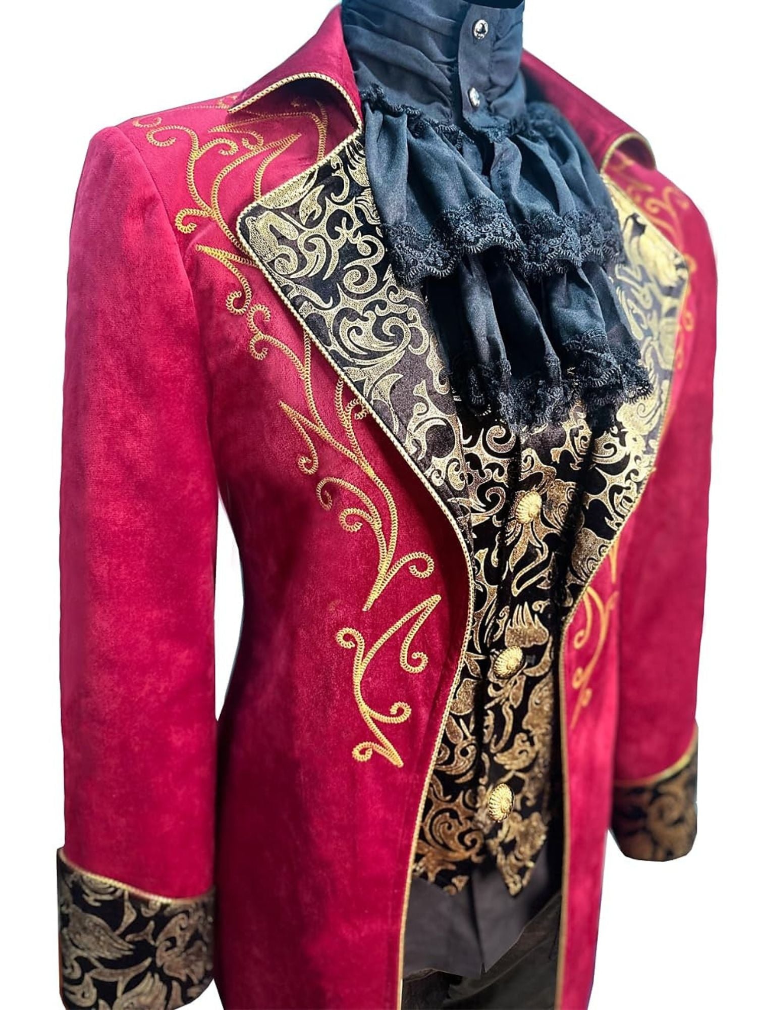 Men's Steampunk Vintage Exquisite Floral Coat Tuxedo Suit - 이미지 11