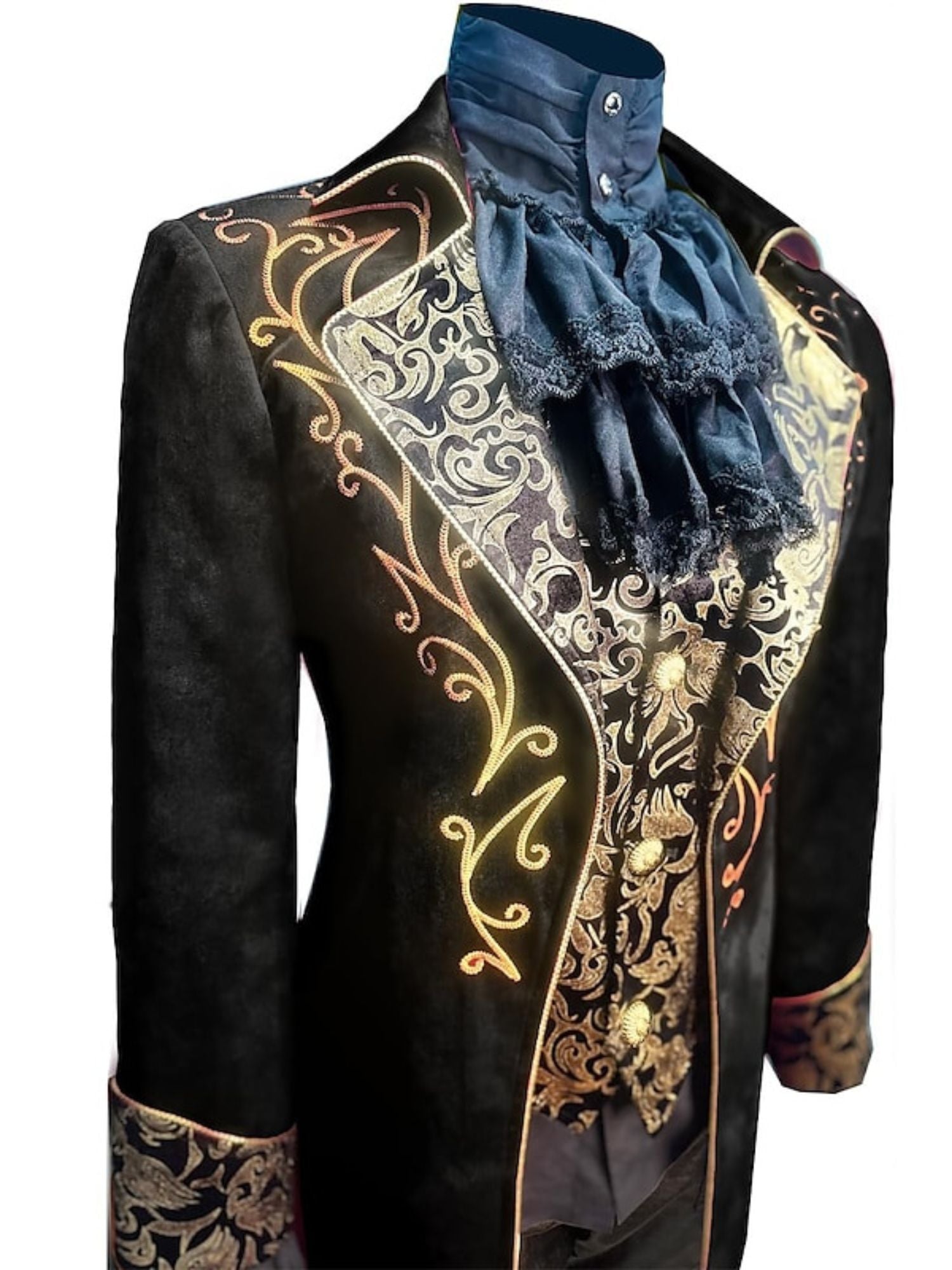 Men's Steampunk Vintage Exquisite Floral Coat Tuxedo Suit - 이미지 12
