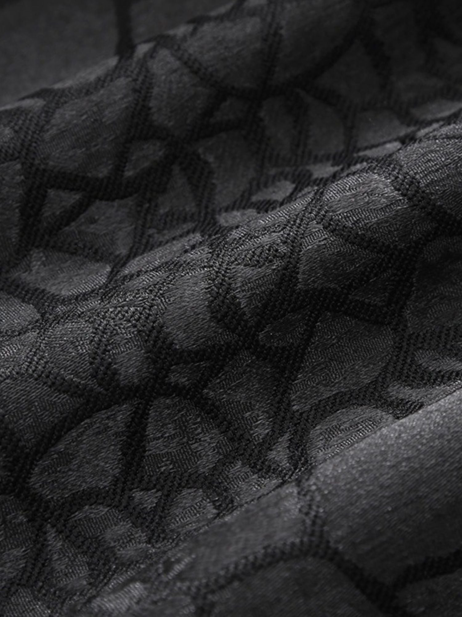 Men's Tailored Fit Black Simple Printed Floral Vintage Wedding Suit - 이미지 5