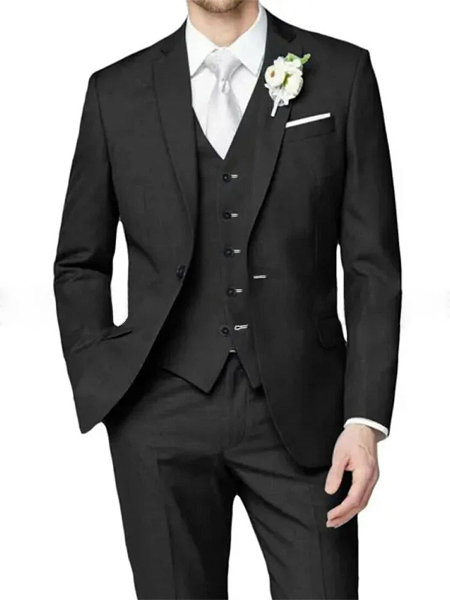 Lilac Men's Formal Notch Tailored Fit Single Breasted One-button Wedding Party Suits - 画像 (3)