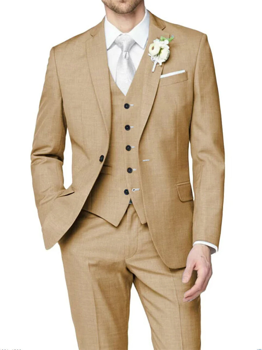 Lilac Men's Formal Notch Tailored Fit Single Breasted One-button Wedding Party Suits - 画像 (6)