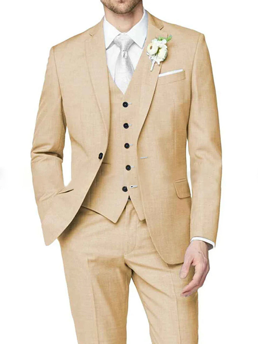 Lilac Men's Formal Notch Tailored Fit Single Breasted One-button Wedding Party Suits - 画像 (5)