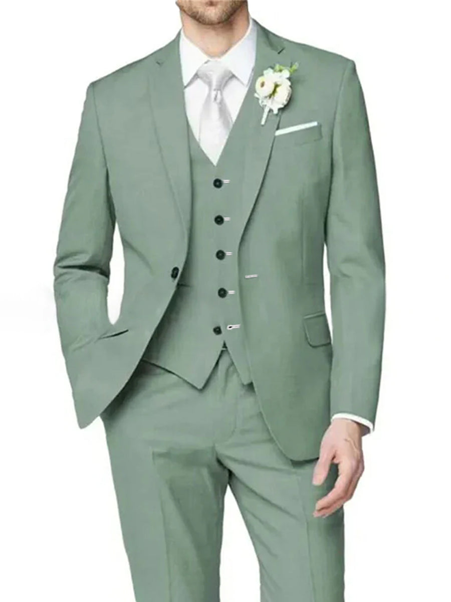 Lilac Men's Formal Notch Tailored Fit Single Breasted One-button Wedding Party Suits - 画像 (10)