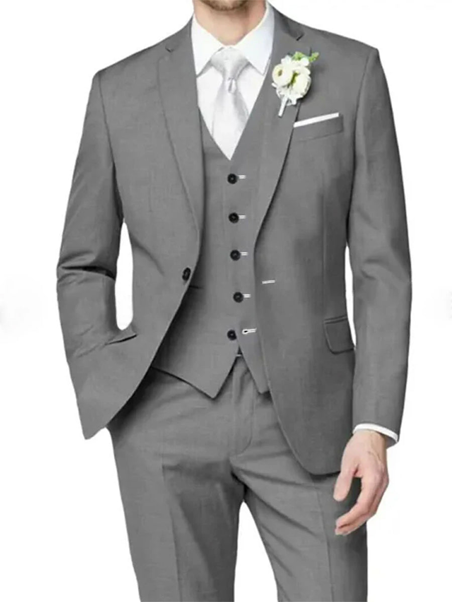 Lilac Men's Formal Notch Tailored Fit Single Breasted One-button Wedding Party Suits - 画像 (4)