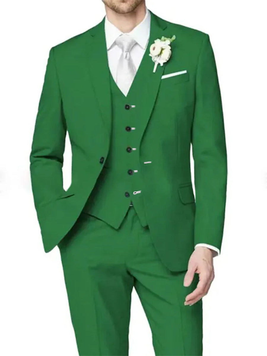 Lilac Men's Formal Notch Tailored Fit Single Breasted One-button Wedding Party Suits - 画像 (11)